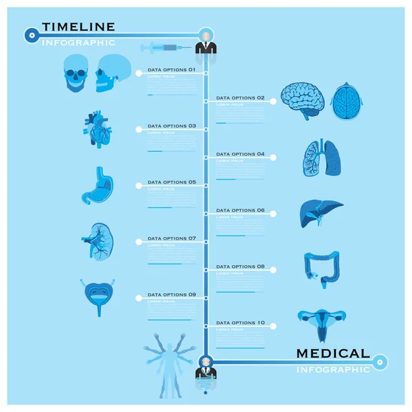 Cronología Salud e Infografía Médica — Archivo Imágenes Vectoriales