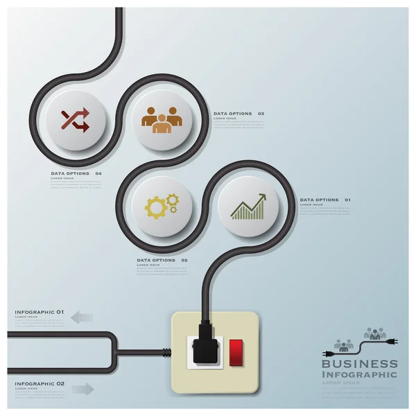Elektryczny drut linii biznesowych infographic — Wektor stockowy