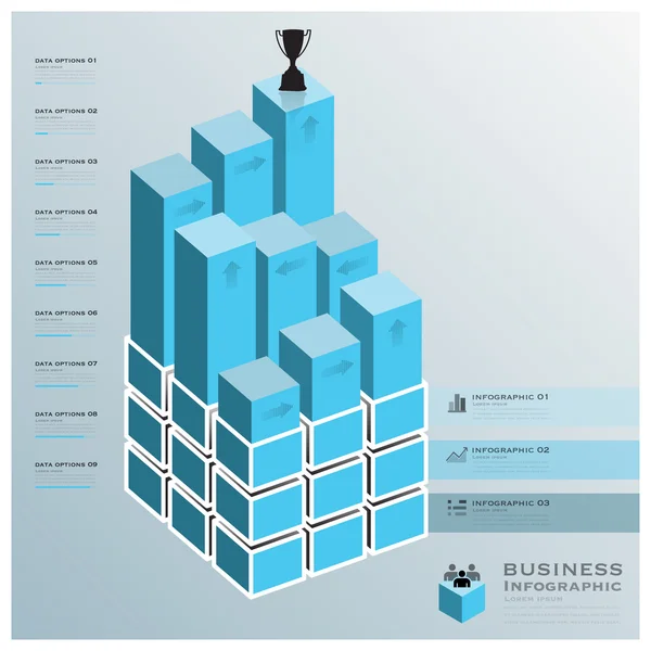 Cubo Bar Business Infografía — Vector de stock