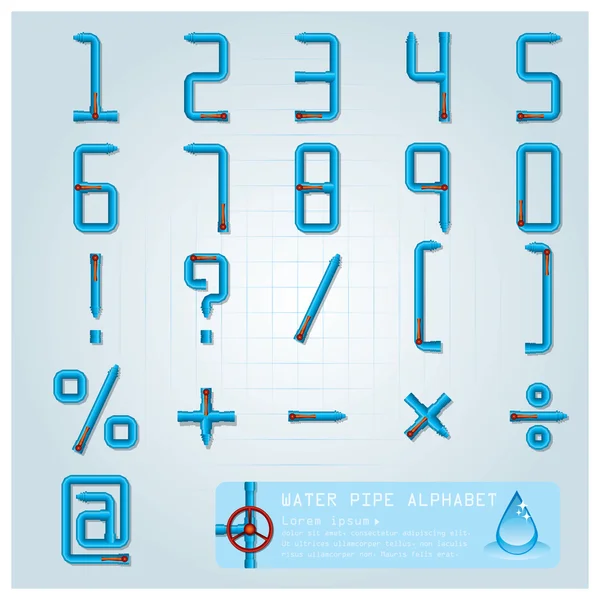 水パイプ アルファベット文字のデザイン テンプレート — ストックベクタ