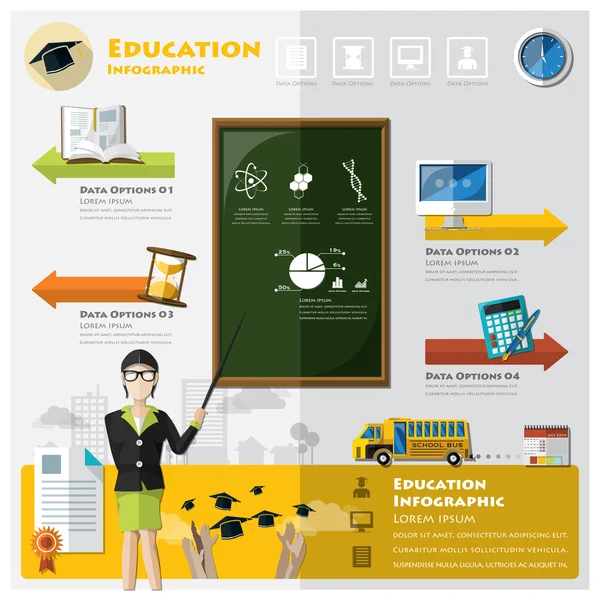 Education And Graduation Learning Infographic — Stock Vector