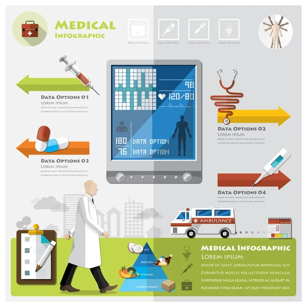 Salud e Infografía Médica — Vector de stock