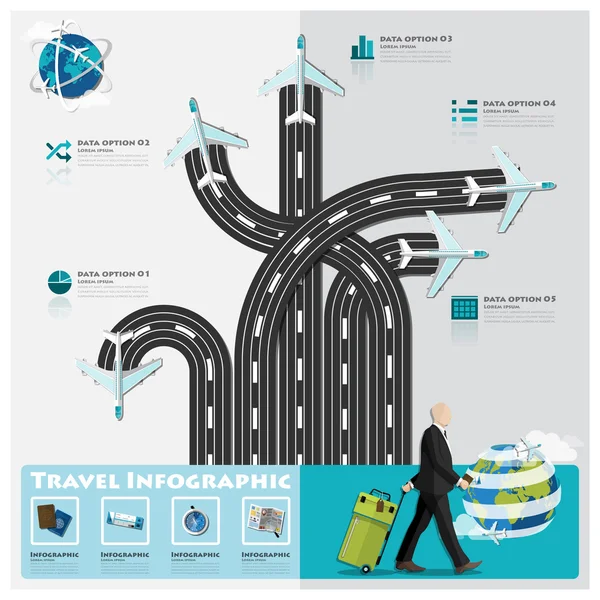 Infografica di viaggi e viaggi d'affari — Vettoriale Stock