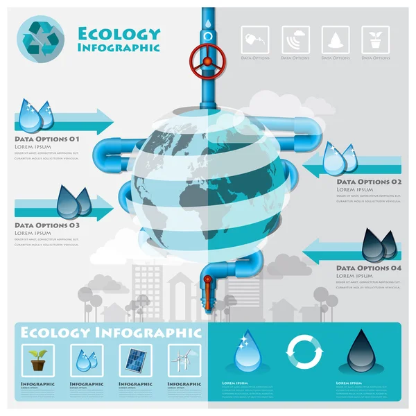 Elemento Infográfico Ecologia e Meio Ambiente — Vetor de Stock