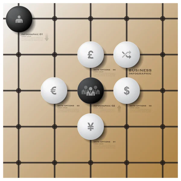 Ir Juego Negocios Dinero Moneda Infografía — Archivo Imágenes Vectoriales
