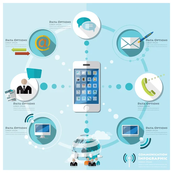 Communication And Connection Infographic — Stock Vector