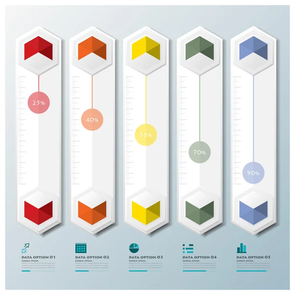 Plantilla de diseño de infografía empresarial de forma geométrica hexágono — Archivo Imágenes Vectoriales