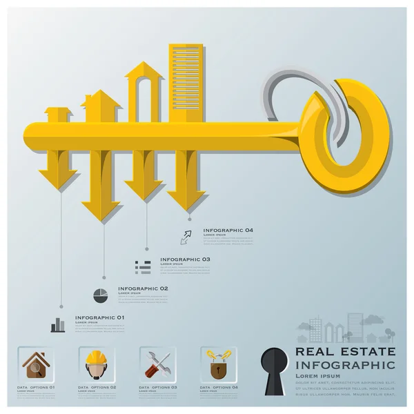 Infografía inmobiliaria y empresarial — Vector de stock