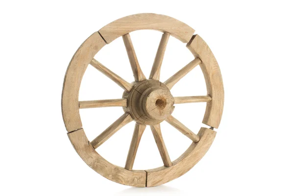 Antieke wiel op witte achtergrond Stockfoto