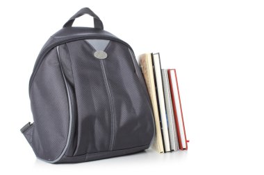 sırt çantası ve kitaplar