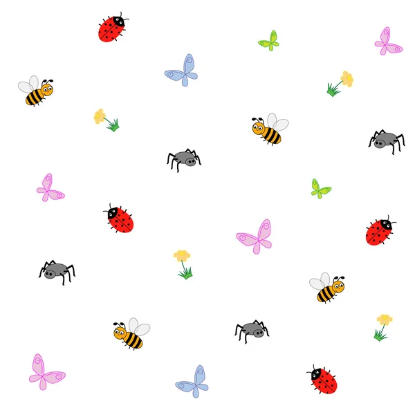 düzenlenebilir vektör çizim karikatür böcekler topluluğu