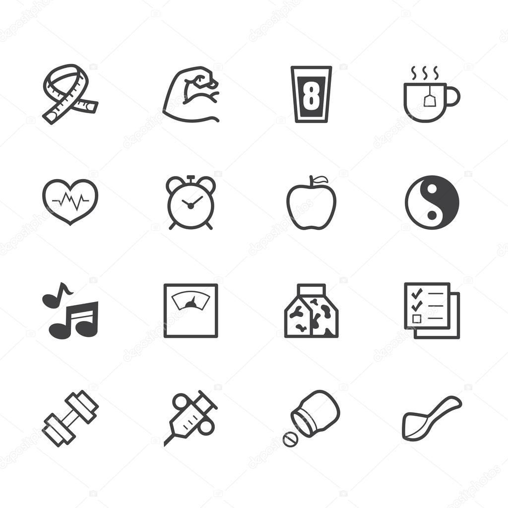 Healthy element vector black icon set on white background