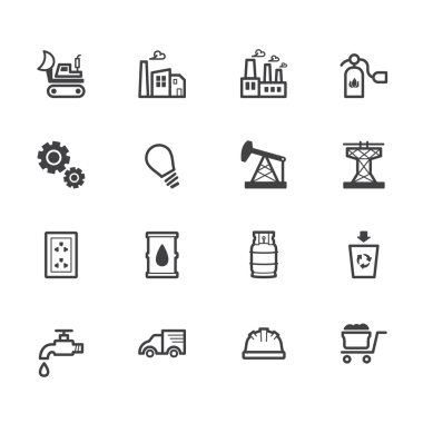 Fabrika öğesi vecter siyah simgesi beyaz arka plan ayarla