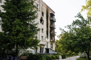 Rus barışının Trostyanets şehrindeki sonuçları. Sumy bölgesi. Sivil binalar. Rus ordusu Ukrayna 'yı işgal etti