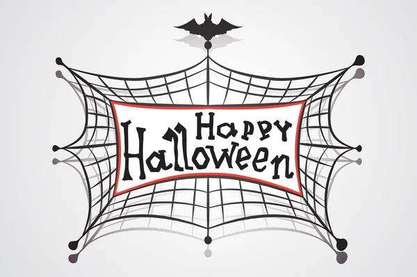 Bannière vectorielle Happy Halloween avec cadre en forme d'araignée . — Image vectorielle