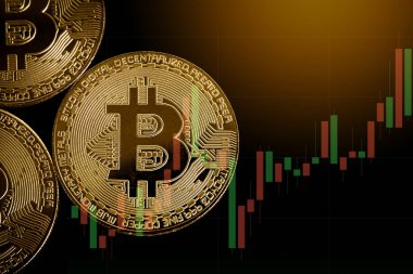crypto currency coins on background