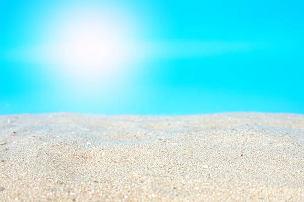 Mořský Písek Modrým Nebem Pozadí — Stock fotografie