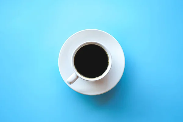 Чашка Кофе Синем Фоне — стоковое фото