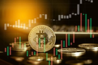 crypto currency coins on background