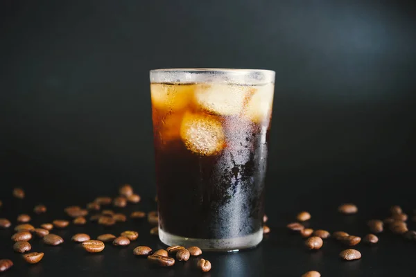 Iced Coffee Dark Background — Stock Photo, Image