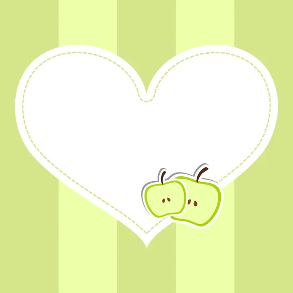 Apfel-Herz-Tafel — Stockvektor
