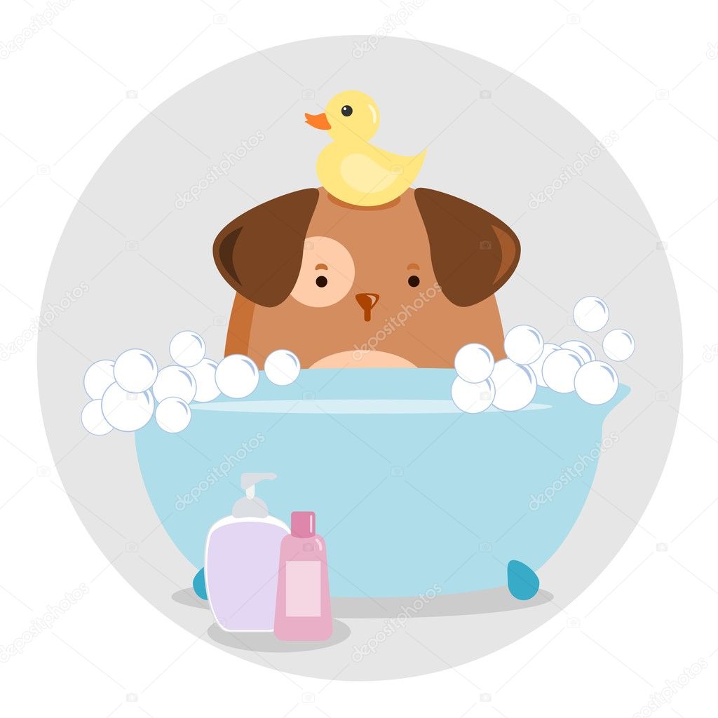 Dog Having a Bath