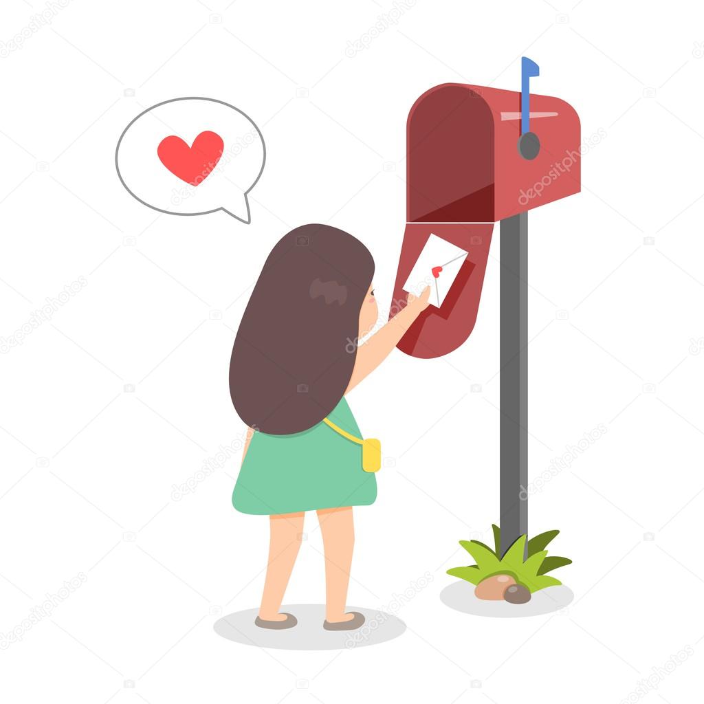 Girl Sending Love Letter