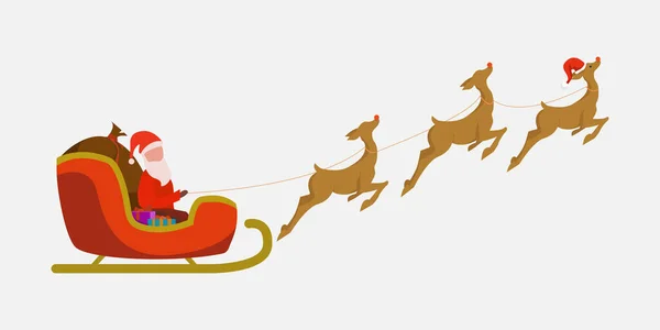Santa Claus Sleigh Deers Isolated Illustration — Stock Photo, Image