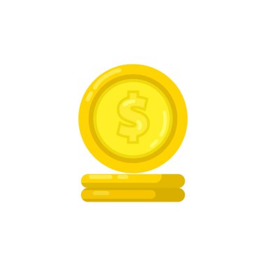 Bozuk paralar beyaz arkaplanda toplanır. Bozuk para düzlüğü simgesi.