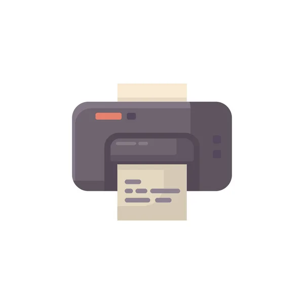 Klik Pencetak Pada Latar Belakang Putih Ikon Datar Pencetak — Stok Foto