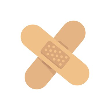 Yara bandı izole edilmiş. Beyaz arkaplanda yara bandı simgesi. yara yaması kırpma parçası.