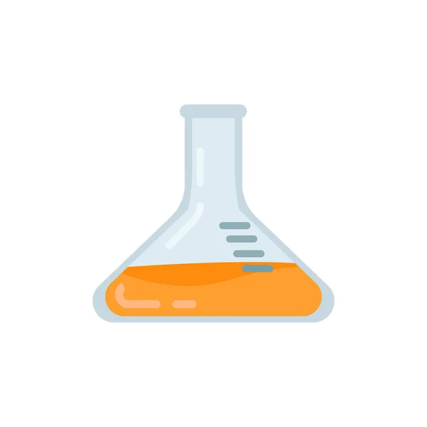 实验室瓶隔离插图 在白色背景上的实验室瓶子扁平图标 实验室用的烧瓶 — 图库照片
