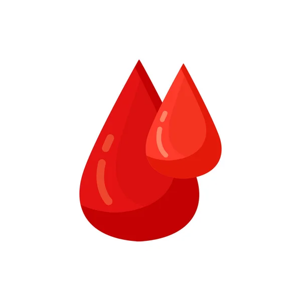 Red Blood Drops Isolated Illustration Blood Drop Flat Icon White — Stock Photo, Image