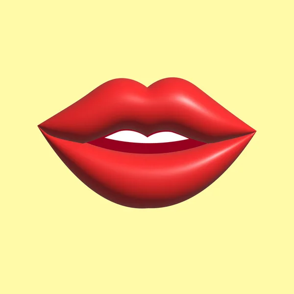 Kus Vector Icoon Vrouw Lippen Pictogram — Stockvector