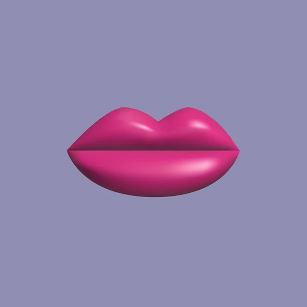 Weibliche Lippen Symbol Kuss Symbol Rosa Lippen — Stockvektor