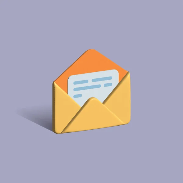 Mail Icon Open Envelope Icon Open Letter Illustration — Stockfoto