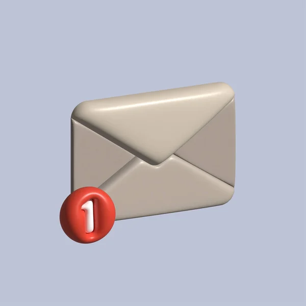 incoming mail 3d icon. receive mail. unread mail 3d illustration.