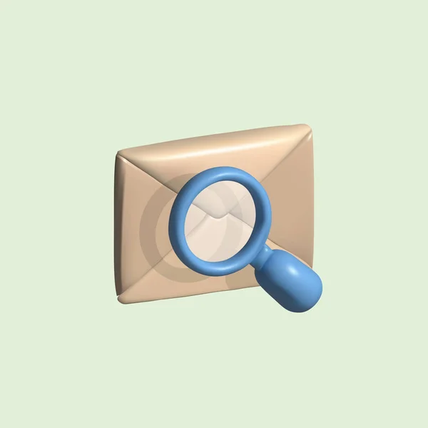 Mail Search Vector Icon Magnifying Glass Envelope Illustration — Image vectorielle