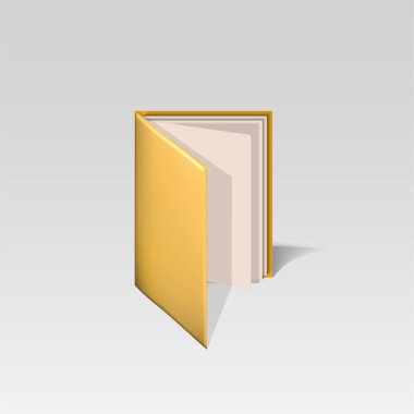 office folder vector 3d icon. office yellow folder. folder with files 3d illustration.