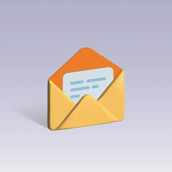 Mail Vector Icon Open Envelope Icon Open Letter Illustration — Stok Vektör