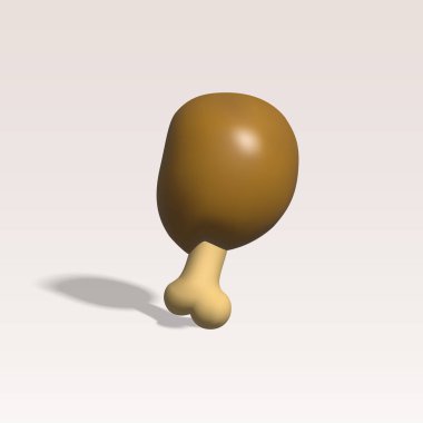 Tavuk budu vektör 3 boyutlu simge. tavuk budu et 3D illüstrasyon