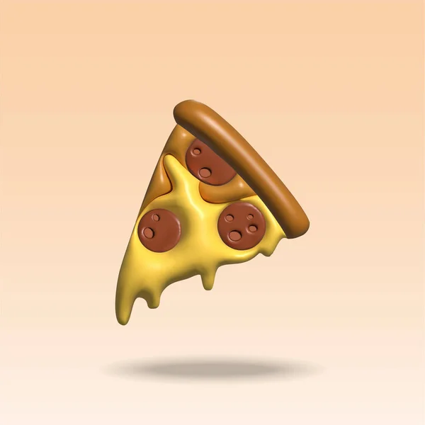 Pizza Vector Illustration Pizza Slice Icon —  Vetores de Stock