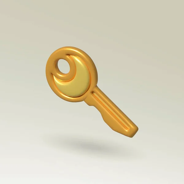 Key Icon Gold Key Icon — ストックベクタ