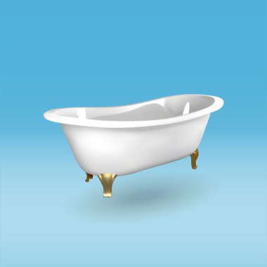 bath isolated vector 3d icon. bath 3d illustration.