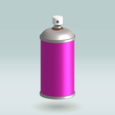 spray can isolated vector 3d icon. pink spray can 3d illustration.