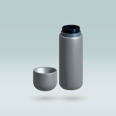 Thermos Bottle isolated vector 3d icon. Thermos 3d illustration.