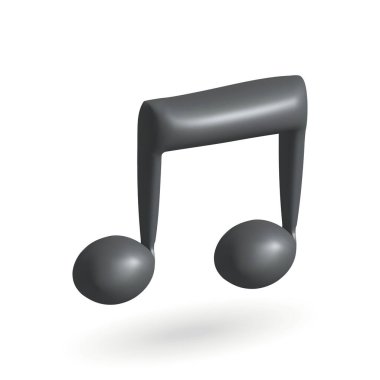 musical note isolated vector 3d icon. musical note 3d illustration.