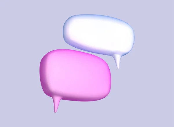 Minimal Purple White Chat Bubble Concept Social Media Messages Render — Stock Vector