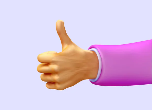 Thumb Όπως Gestures Χέρι Κινούμενα Σχέδια Φιλικό Αστείο Στυλ Σαν — Διανυσματικό Αρχείο