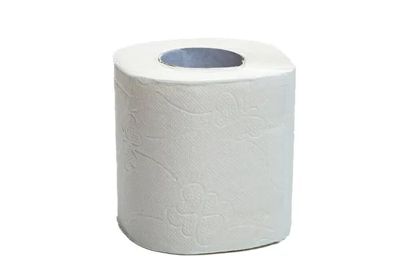 WC papír tekercs szigetelt fehér háttér — Stock Fotó